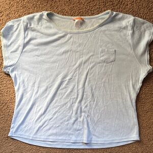 Sky Blue Women's Short Sleeve Pajama Top